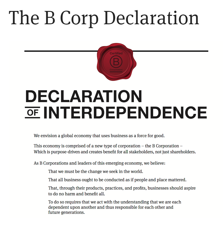 BCorp Declaration