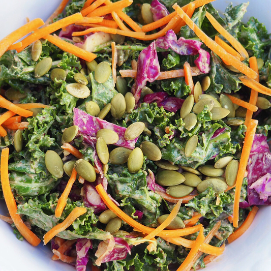 Kale Salad with Almond Butter Dressing